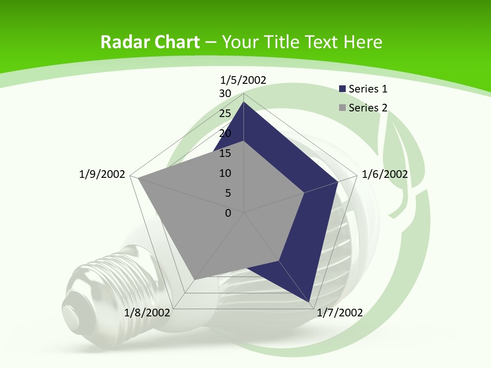 A Light Bulb On A Green And White Background PowerPoint Template