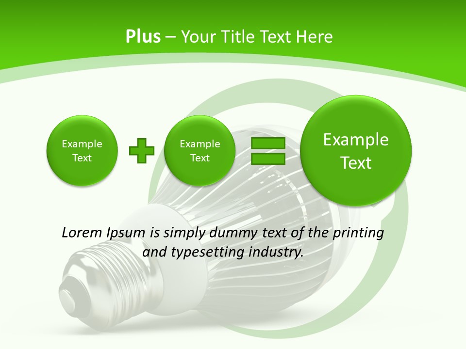 A Light Bulb On A Green And White Background PowerPoint Template