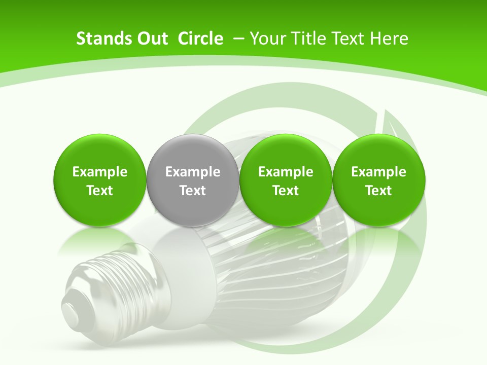 A Light Bulb On A Green And White Background PowerPoint Template