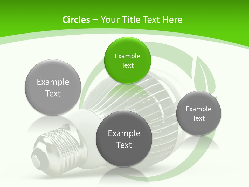 A Light Bulb On A Green And White Background PowerPoint Template