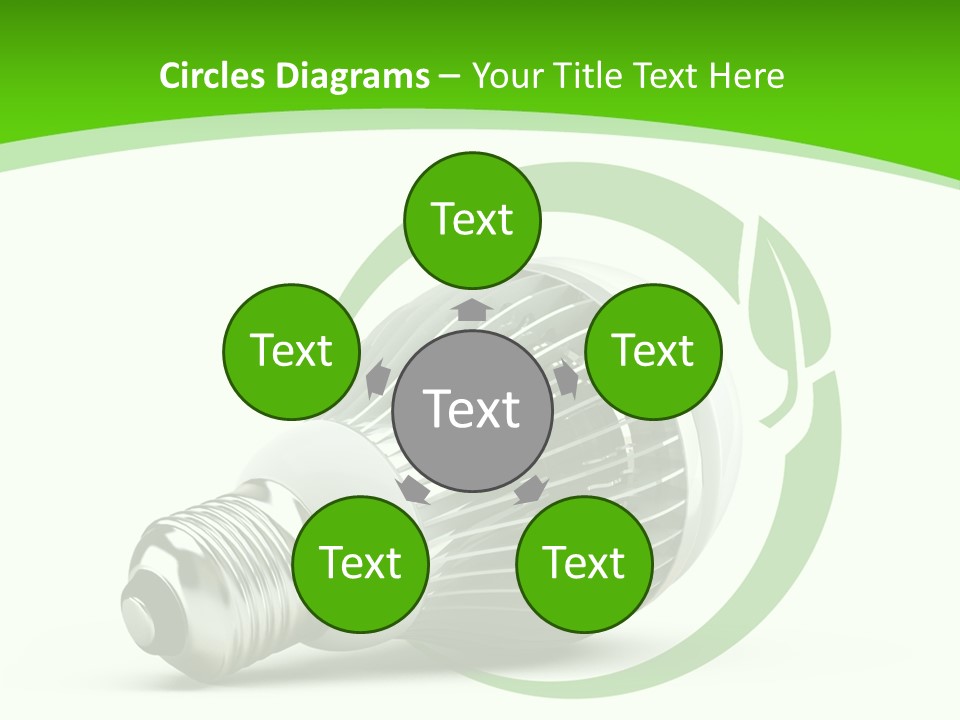 A Light Bulb On A Green And White Background PowerPoint Template