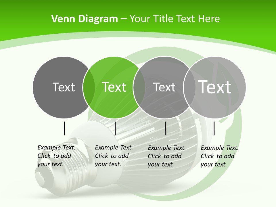 A Light Bulb On A Green And White Background PowerPoint Template