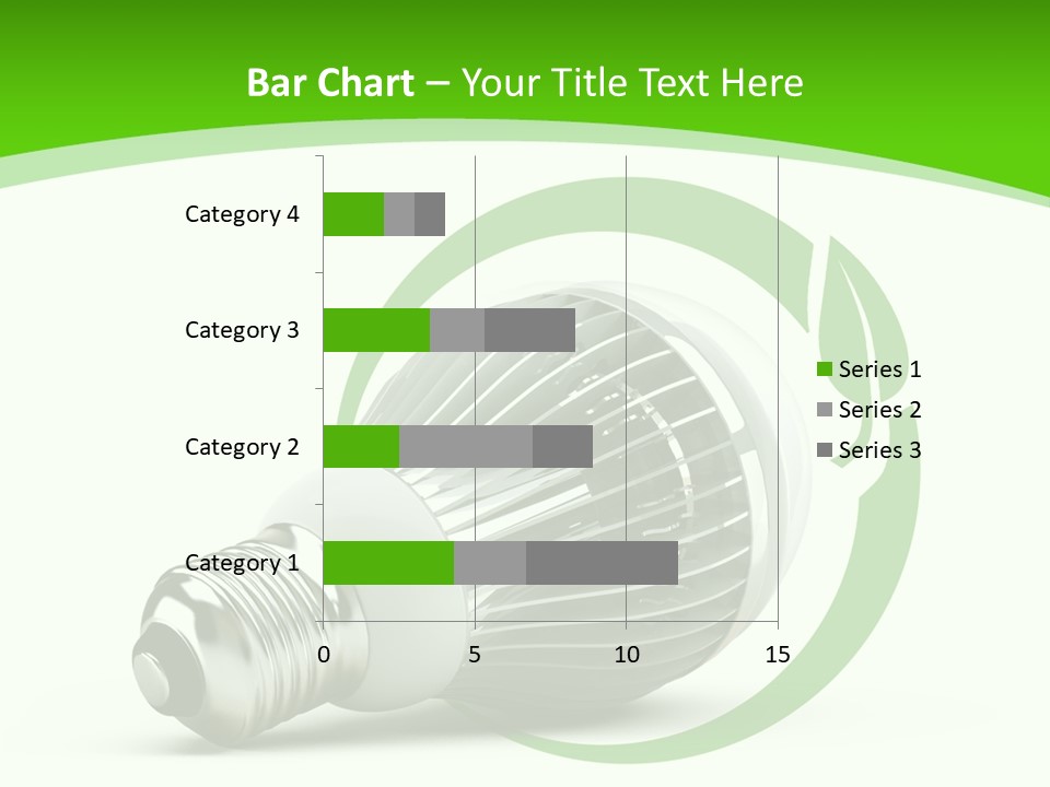 A Light Bulb On A Green And White Background PowerPoint Template