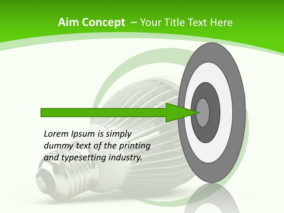 A Light Bulb On A Green And White Background PowerPoint Template