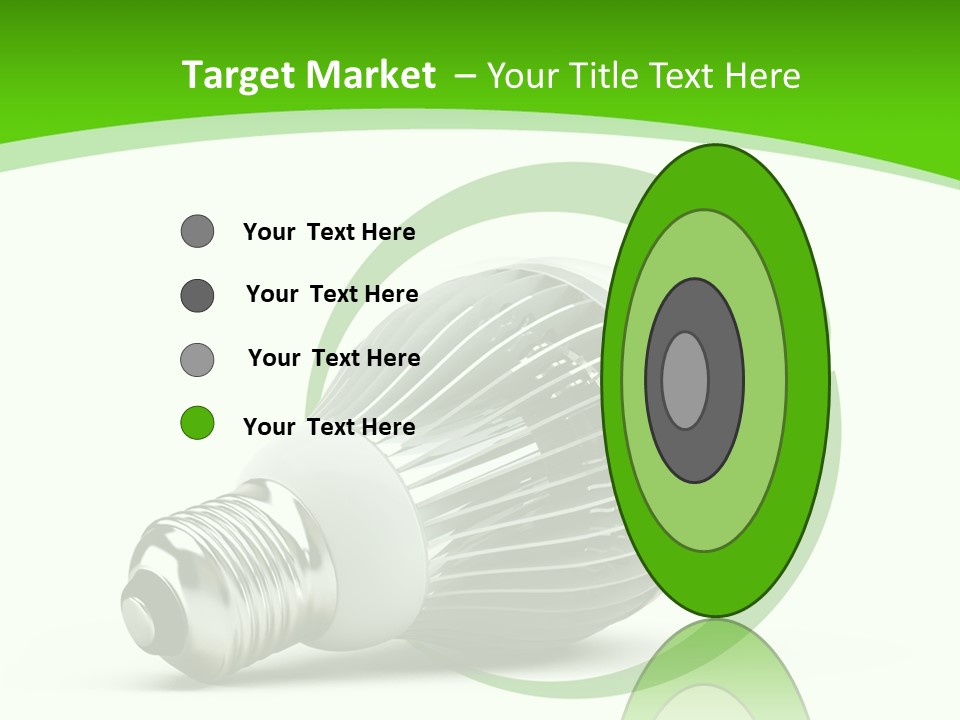 A Light Bulb On A Green And White Background PowerPoint Template