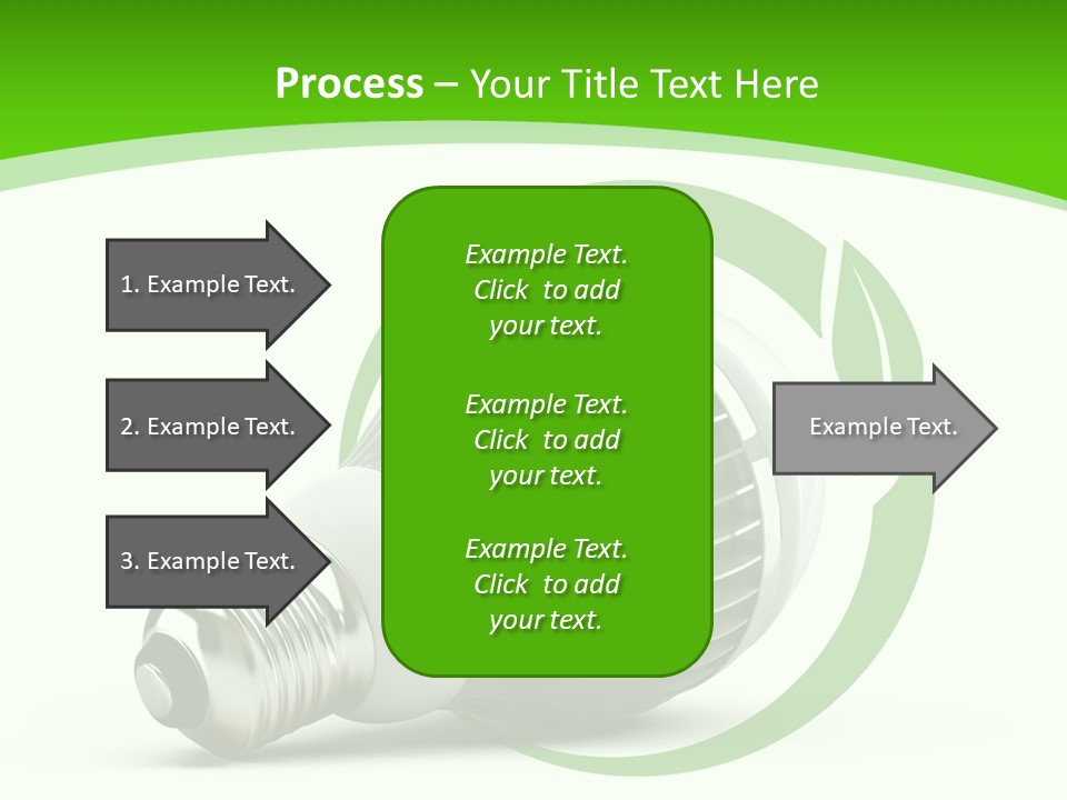 A Light Bulb On A Green And White Background PowerPoint Template