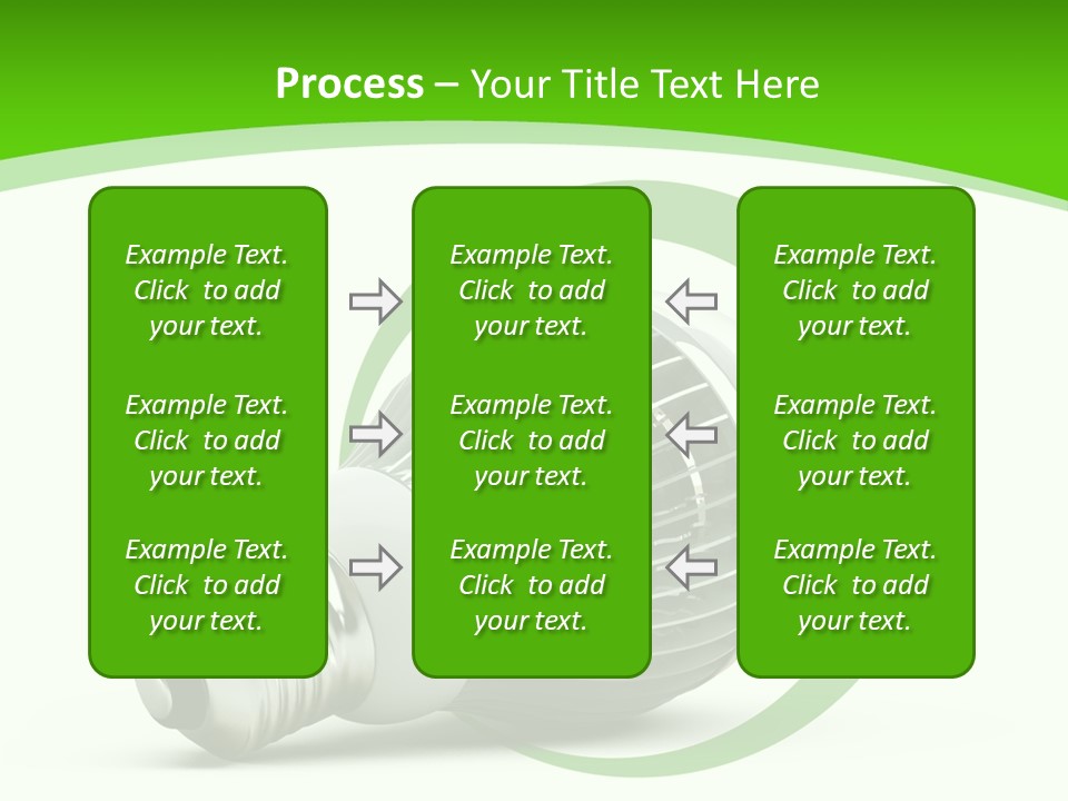 A Light Bulb On A Green And White Background PowerPoint Template