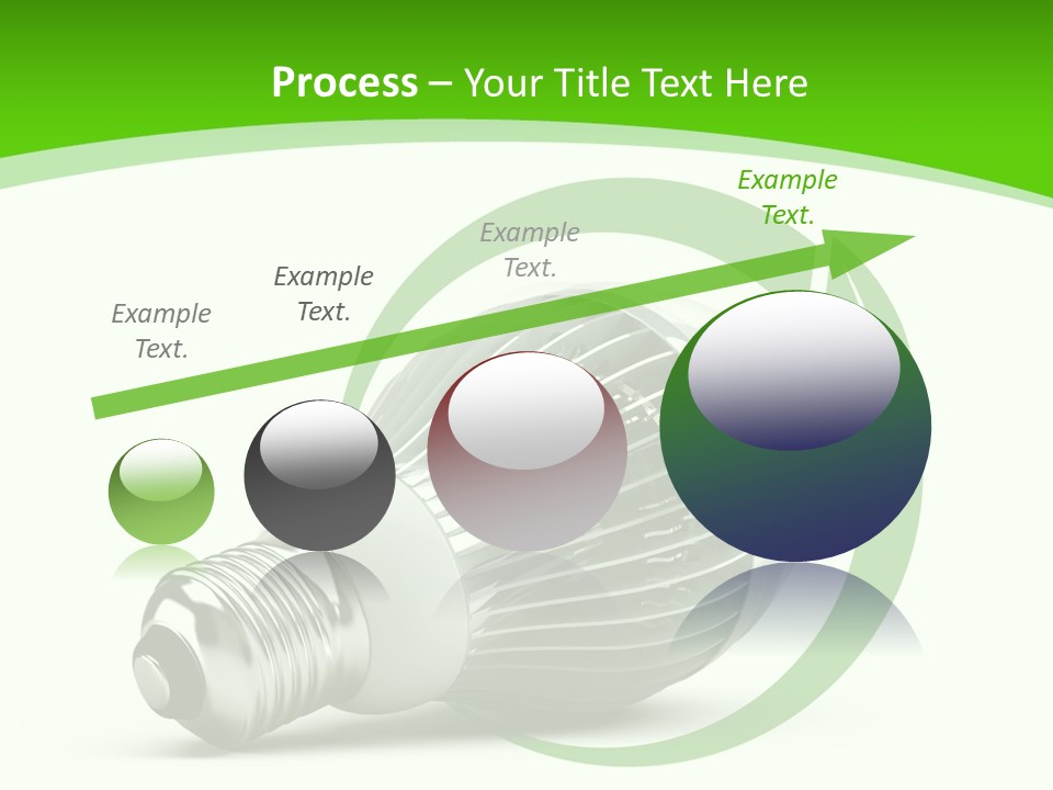 A Light Bulb On A Green And White Background PowerPoint Template