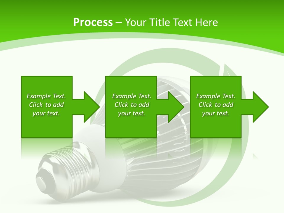 A Light Bulb On A Green And White Background PowerPoint Template