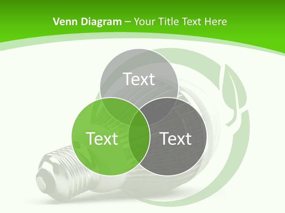 A Light Bulb On A Green And White Background PowerPoint Template