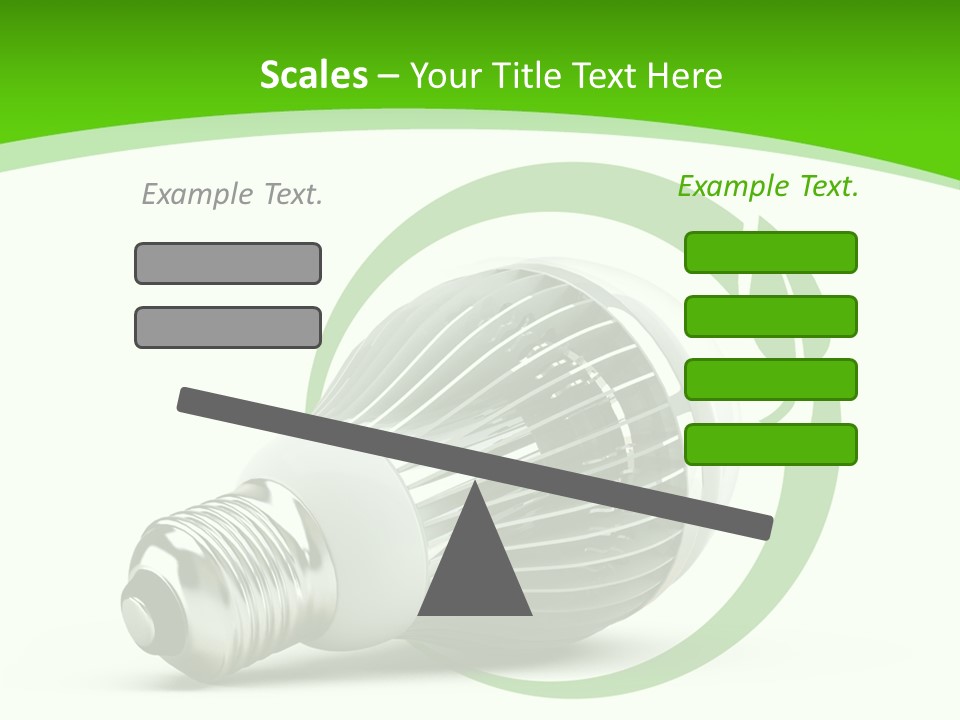 A Light Bulb On A Green And White Background PowerPoint Template
