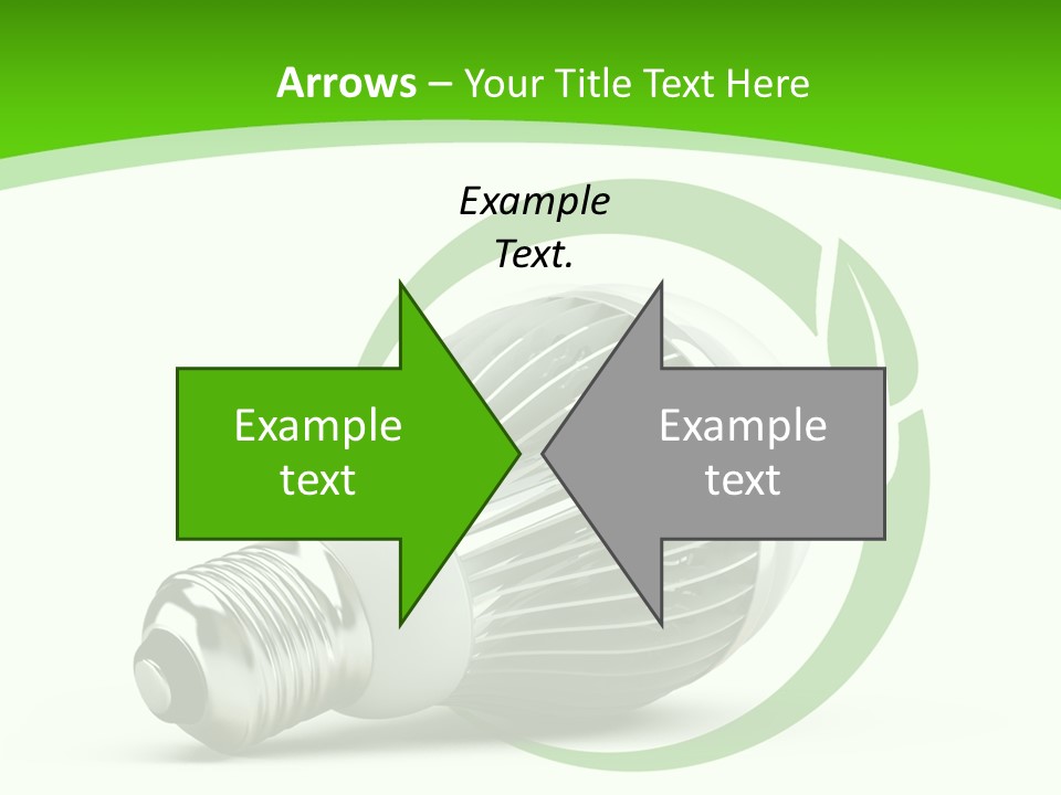 A Light Bulb On A Green And White Background PowerPoint Template