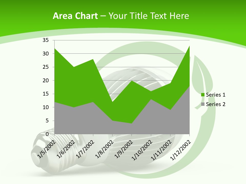A Light Bulb On A Green And White Background PowerPoint Template