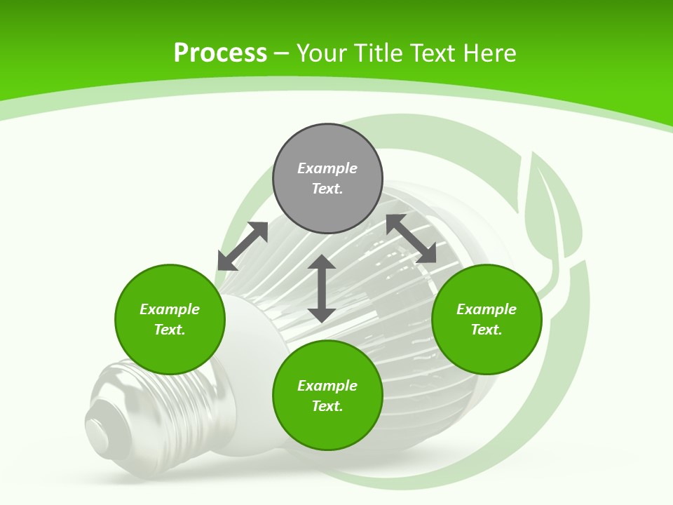 A Light Bulb On A Green And White Background PowerPoint Template