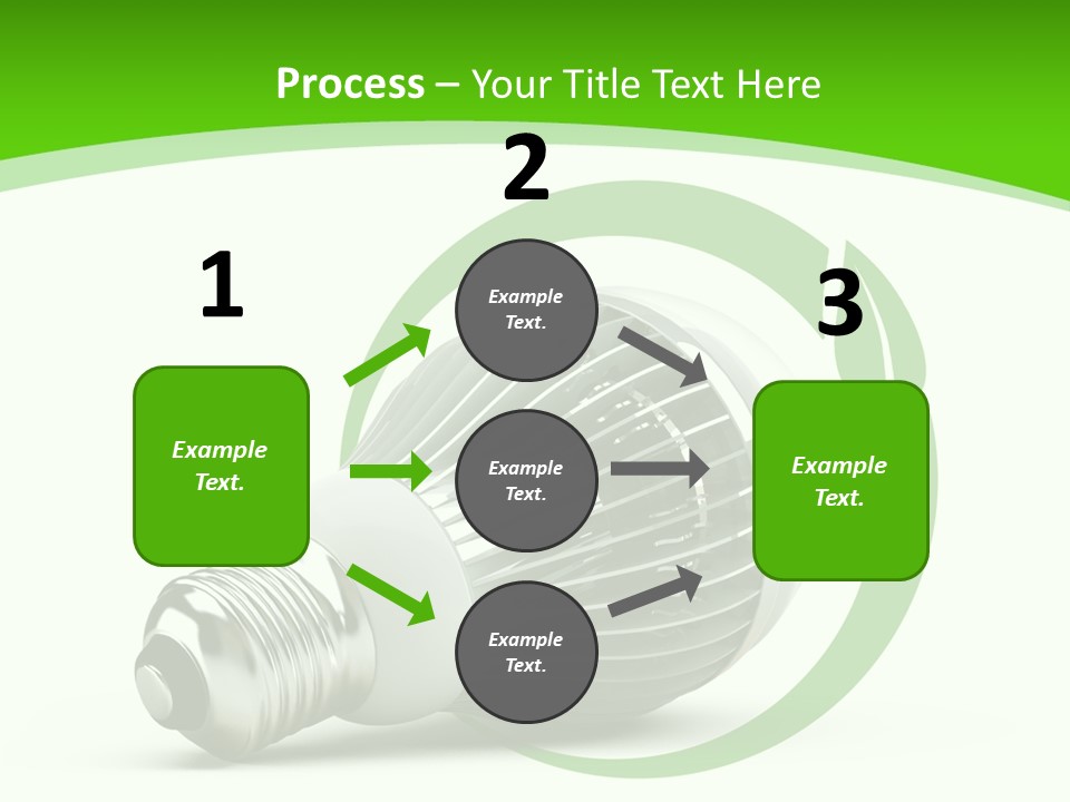 A Light Bulb On A Green And White Background PowerPoint Template