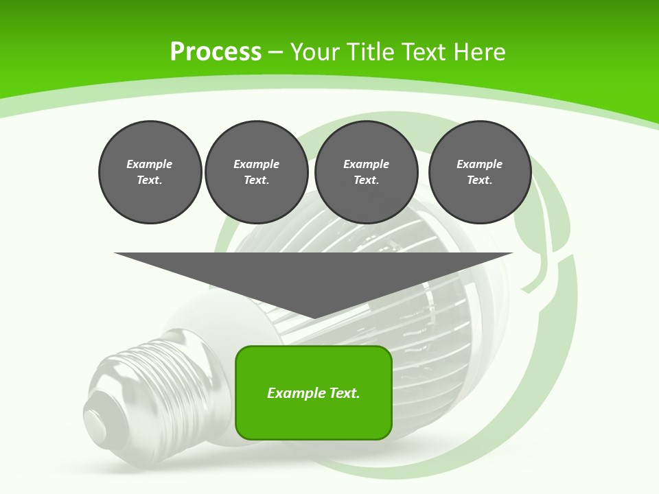 A Light Bulb On A Green And White Background PowerPoint Template