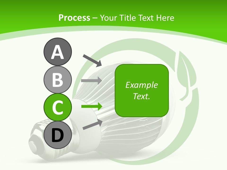 A Light Bulb On A Green And White Background PowerPoint Template