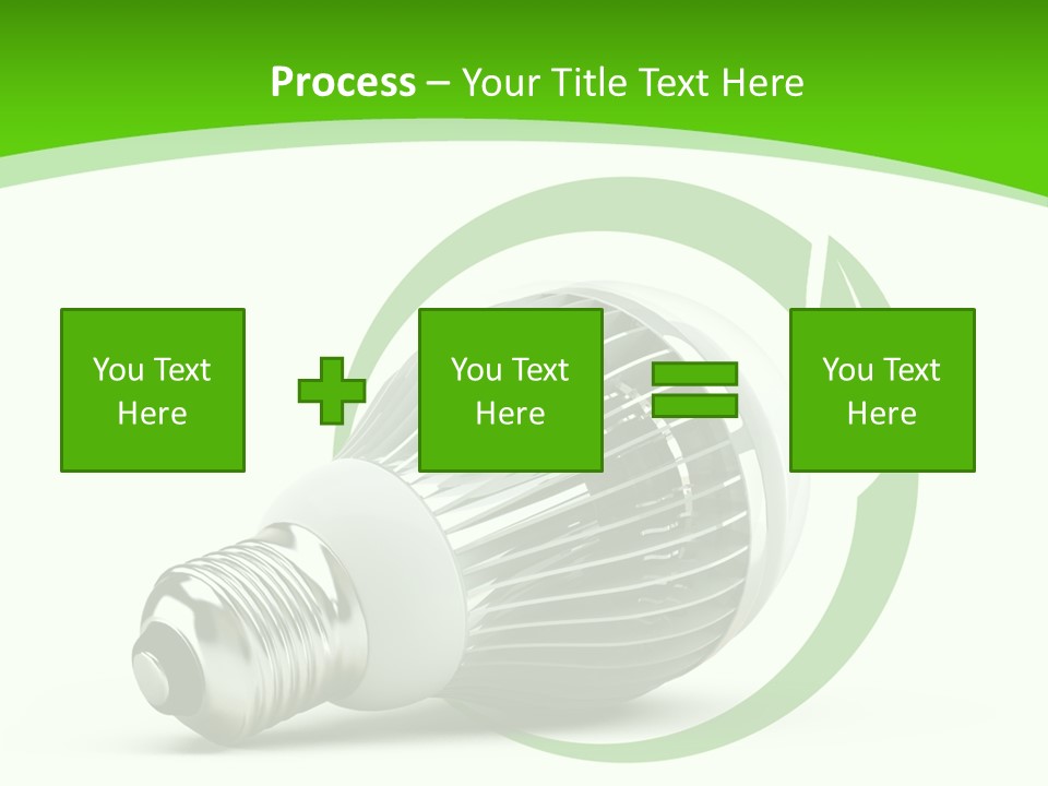 A Light Bulb On A Green And White Background PowerPoint Template