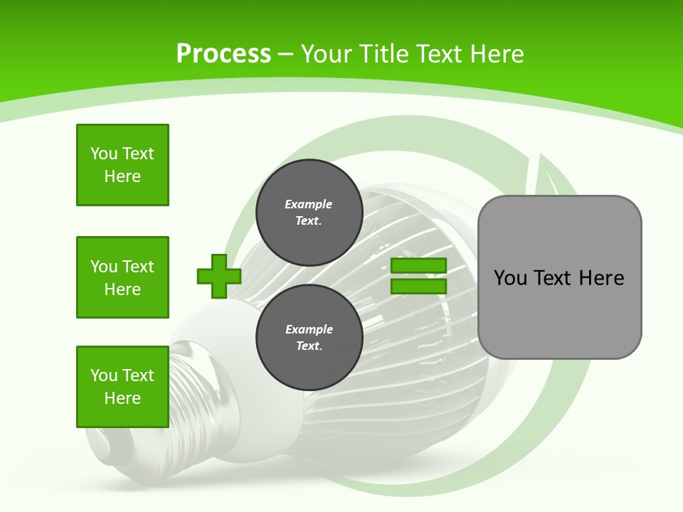 A Light Bulb On A Green And White Background PowerPoint Template