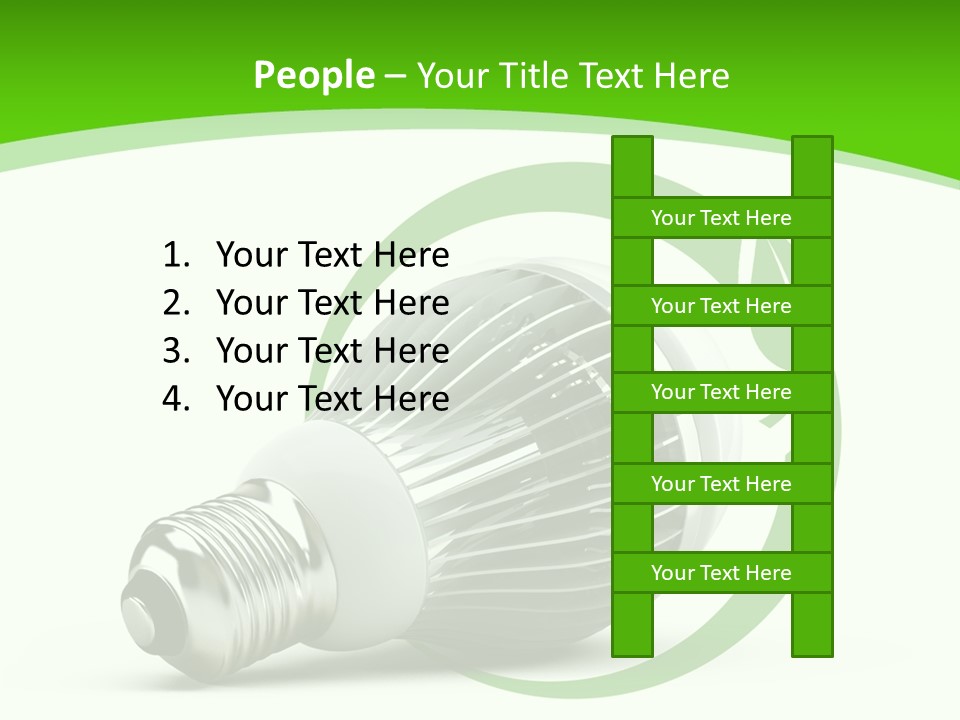 A Light Bulb On A Green And White Background PowerPoint Template
