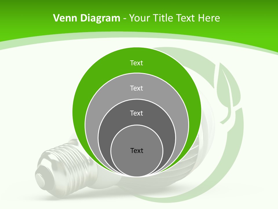 A Light Bulb On A Green And White Background PowerPoint Template