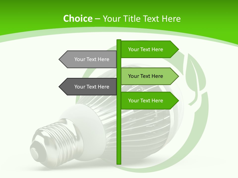 A Light Bulb On A Green And White Background PowerPoint Template