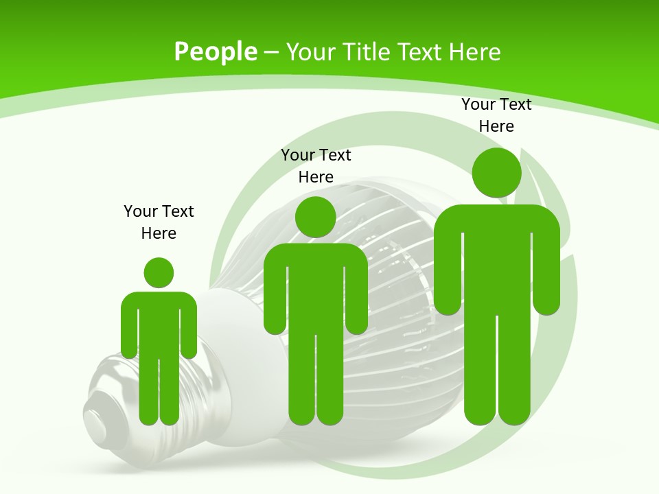 A Light Bulb On A Green And White Background PowerPoint Template