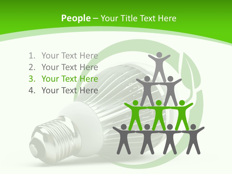 A Light Bulb On A Green And White Background PowerPoint Template
