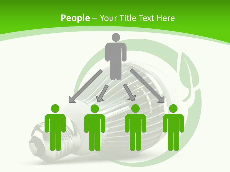 A Light Bulb On A Green And White Background PowerPoint Template