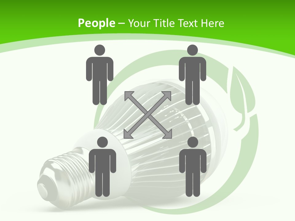 A Light Bulb On A Green And White Background PowerPoint Template