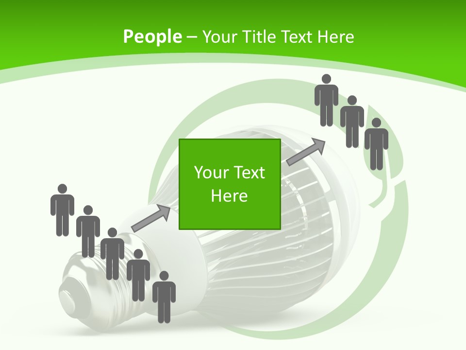 A Light Bulb On A Green And White Background PowerPoint Template