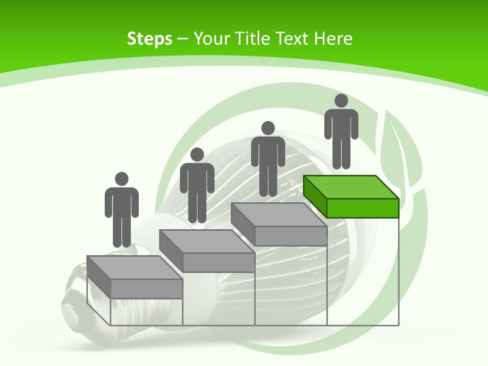 A Light Bulb On A Green And White Background PowerPoint Template