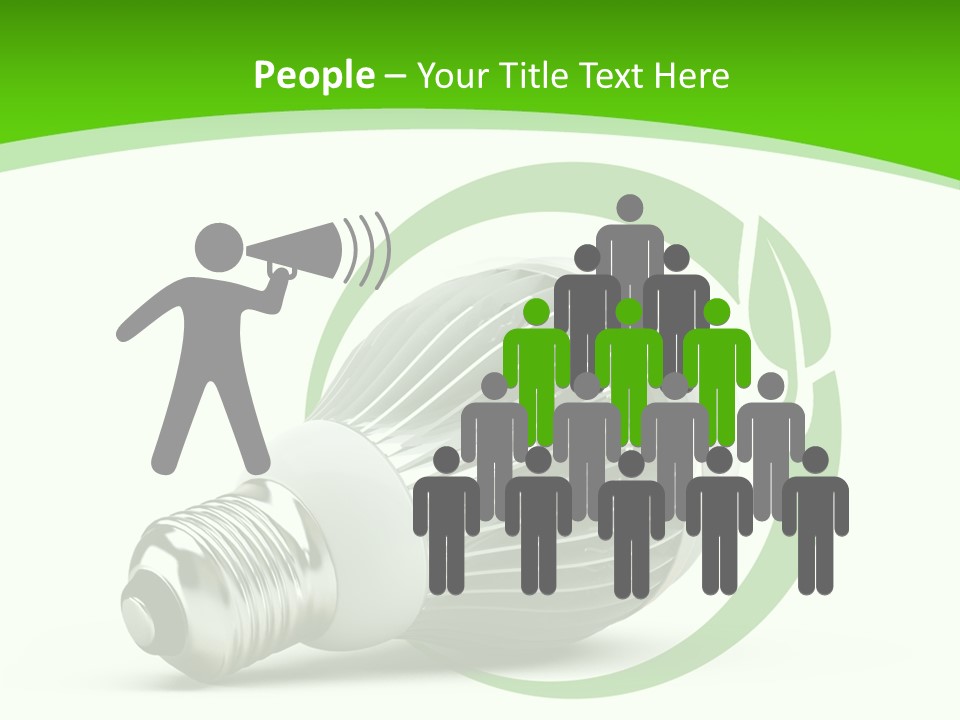 A Light Bulb On A Green And White Background PowerPoint Template