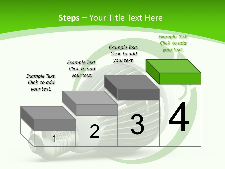 A Light Bulb On A Green And White Background PowerPoint Template