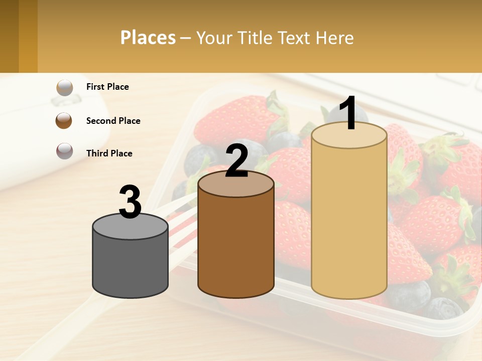 A Plastic Container Filled With Strawberries And Blueberries PowerPoint Template