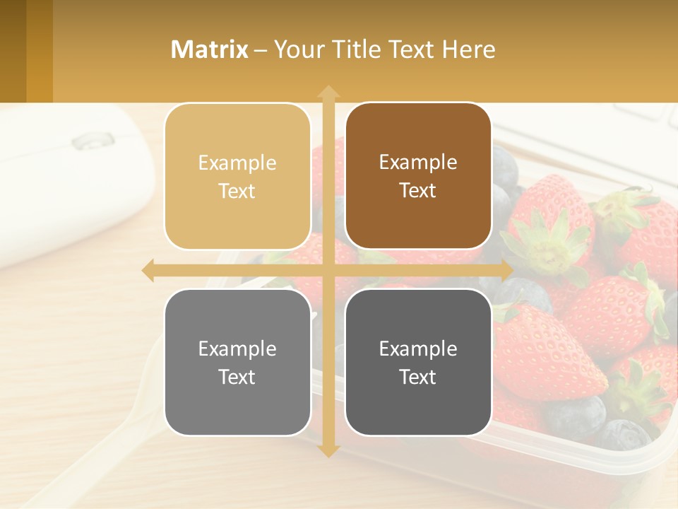 A Plastic Container Filled With Strawberries And Blueberries PowerPoint Template