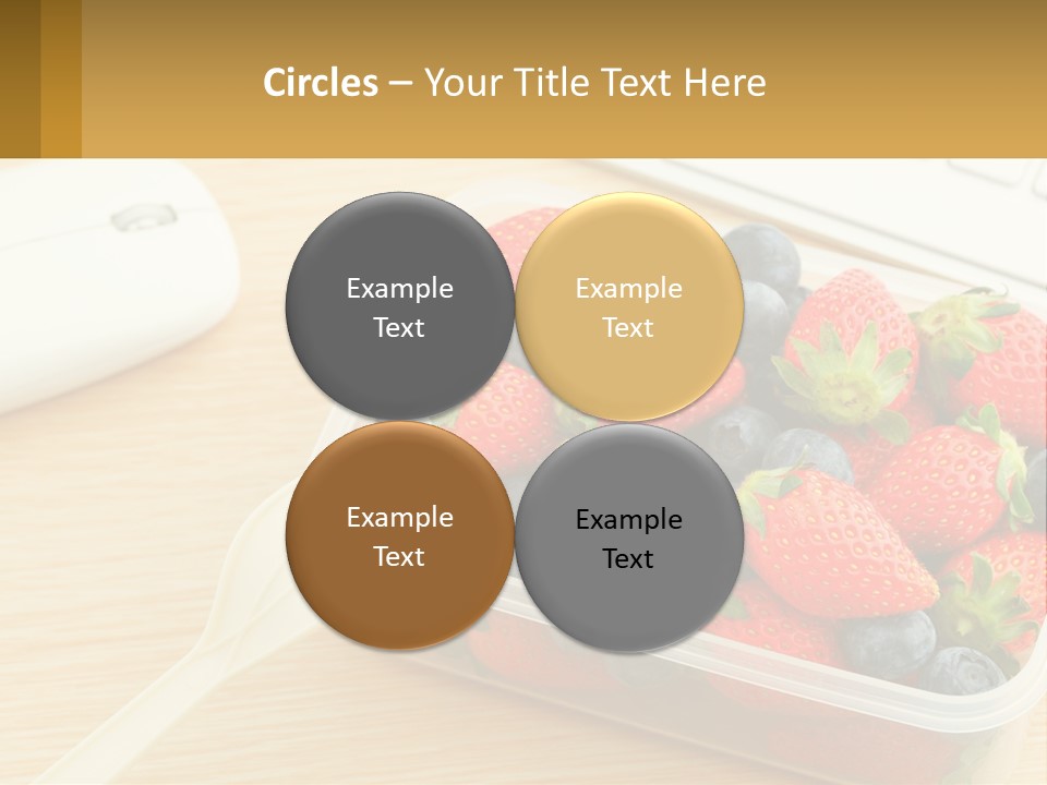 A Plastic Container Filled With Strawberries And Blueberries PowerPoint Template