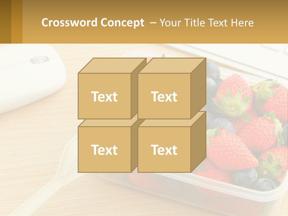 A Plastic Container Filled With Strawberries And Blueberries PowerPoint Template