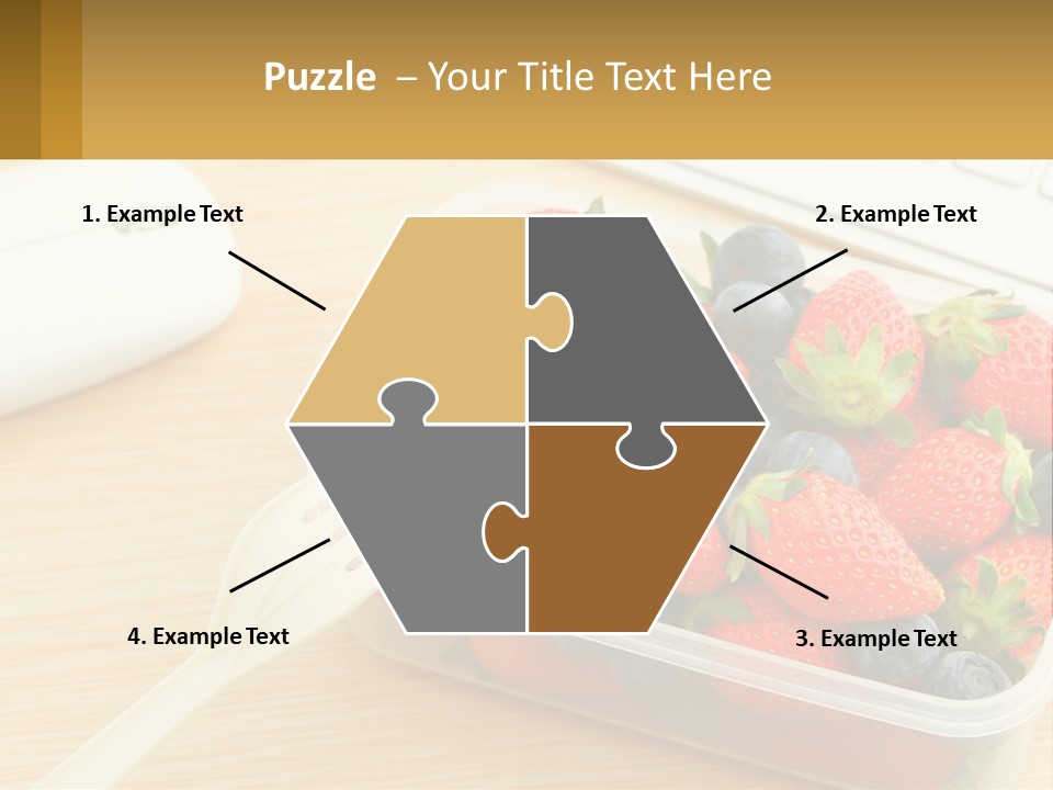 A Plastic Container Filled With Strawberries And Blueberries PowerPoint Template