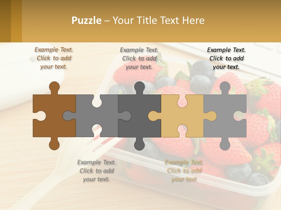 A Plastic Container Filled With Strawberries And Blueberries PowerPoint Template