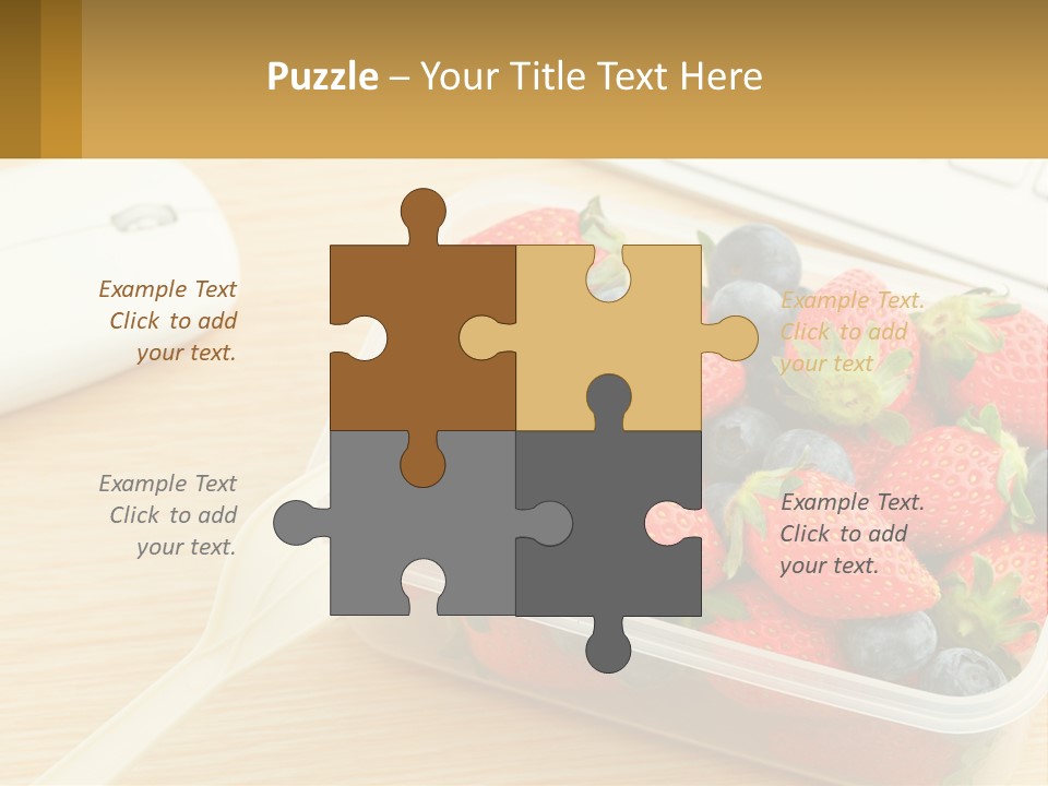 A Plastic Container Filled With Strawberries And Blueberries PowerPoint Template