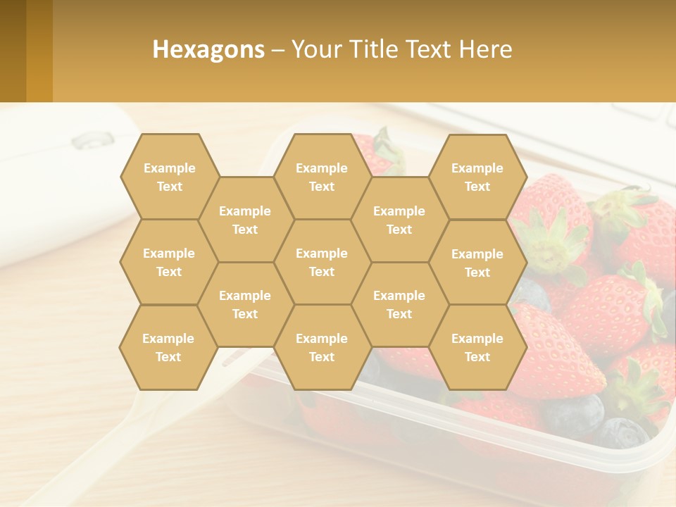A Plastic Container Filled With Strawberries And Blueberries PowerPoint Template