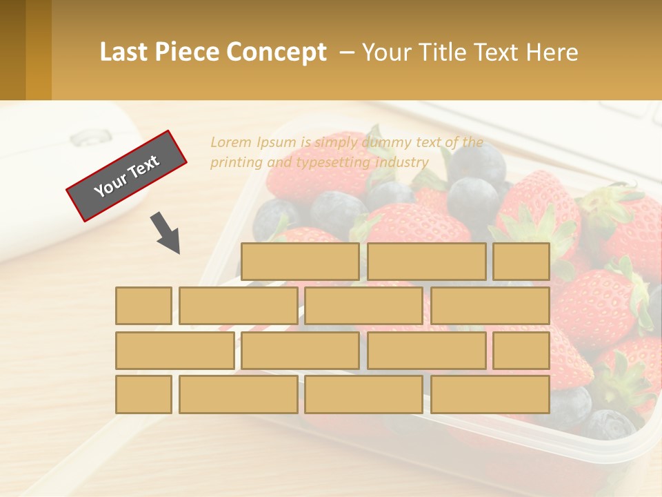 A Plastic Container Filled With Strawberries And Blueberries PowerPoint Template