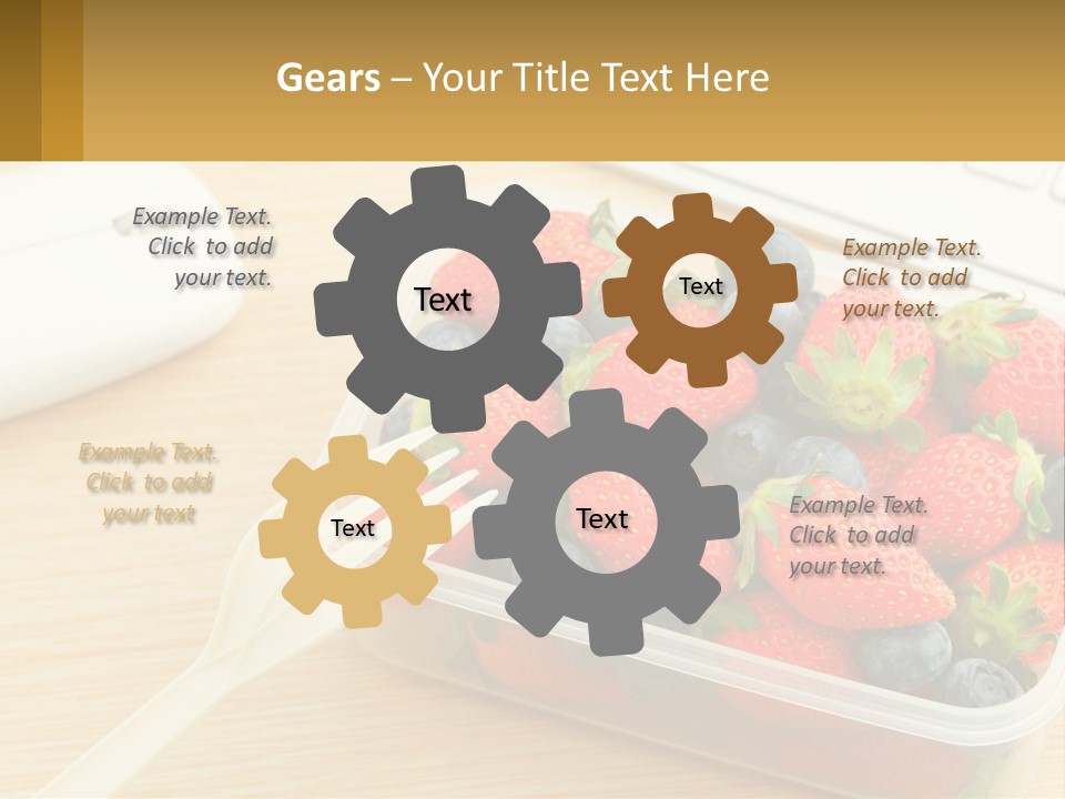A Plastic Container Filled With Strawberries And Blueberries PowerPoint Template