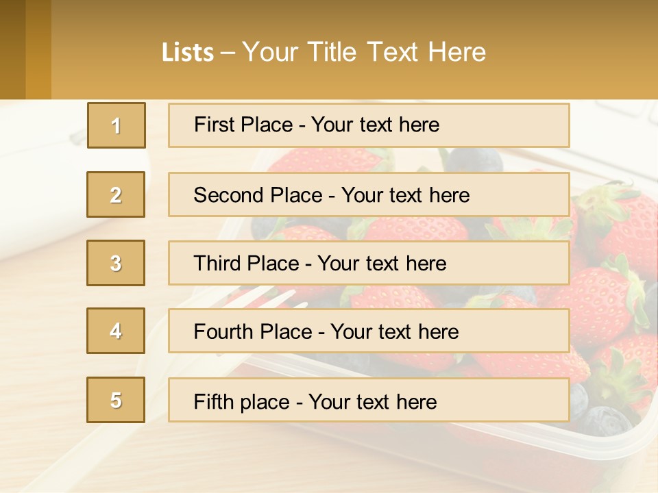 A Plastic Container Filled With Strawberries And Blueberries PowerPoint Template