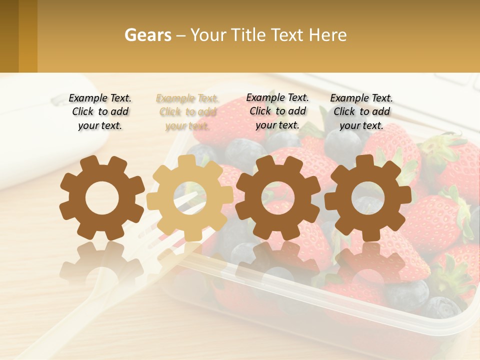 A Plastic Container Filled With Strawberries And Blueberries PowerPoint Template