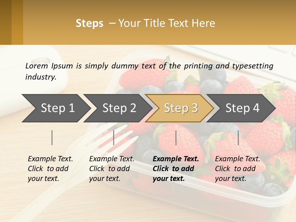 A Plastic Container Filled With Strawberries And Blueberries PowerPoint Template
