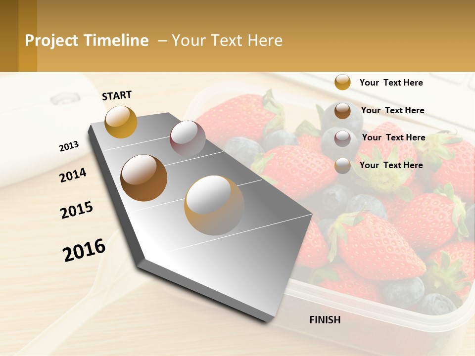 A Plastic Container Filled With Strawberries And Blueberries PowerPoint Template