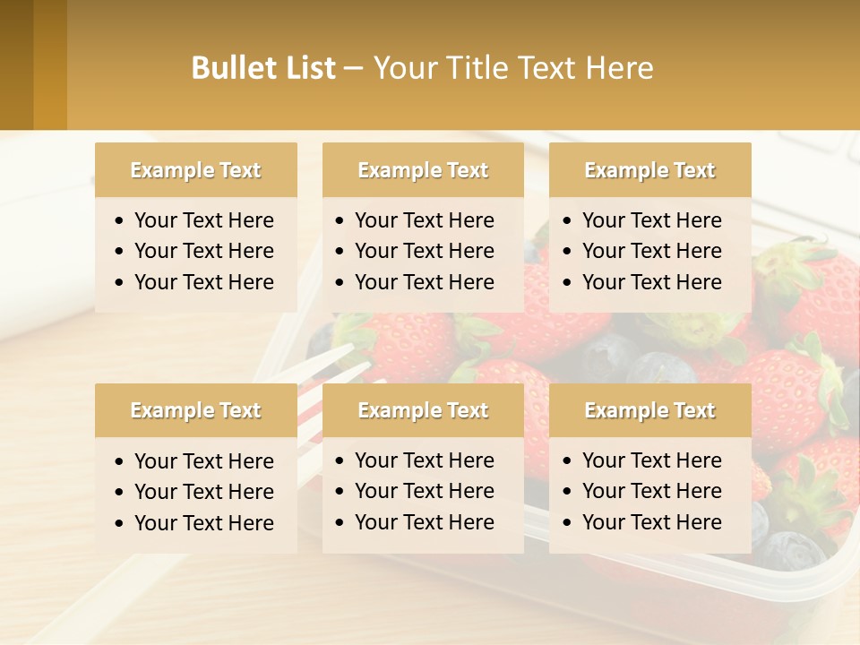 A Plastic Container Filled With Strawberries And Blueberries PowerPoint Template