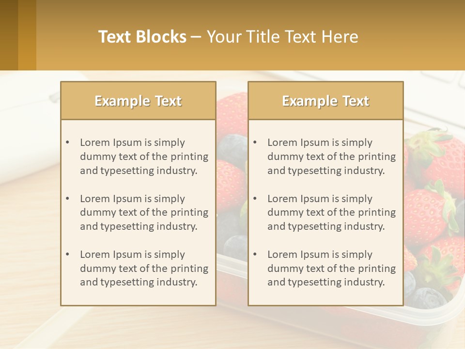 A Plastic Container Filled With Strawberries And Blueberries PowerPoint Template
